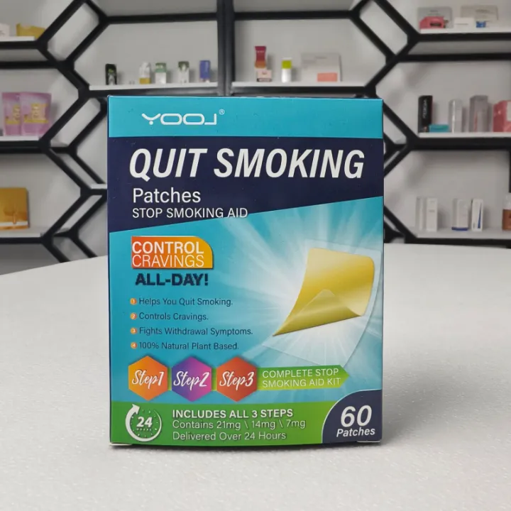 Three-step quit-smoking patch box
